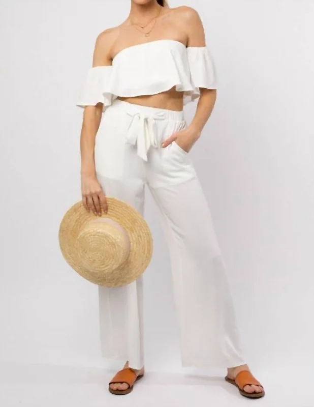 Beach Pants In White