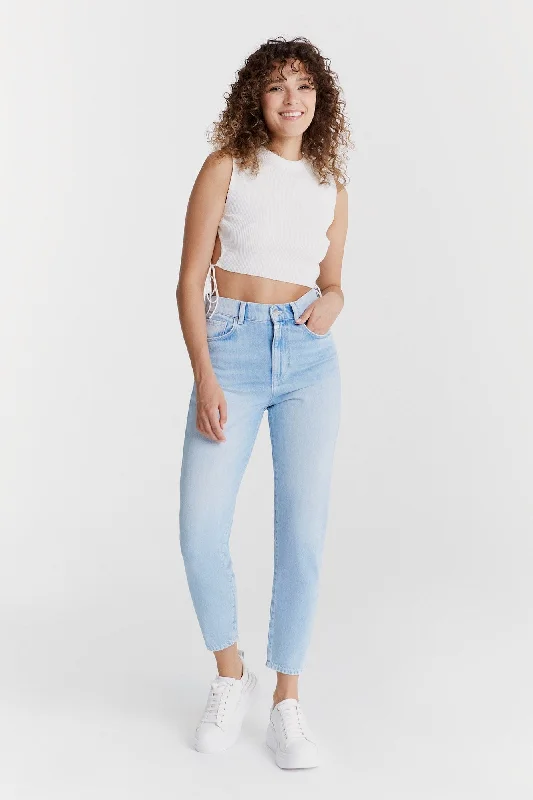 Lynn Mid Waist 5 Pocket Jeans Sky Blue