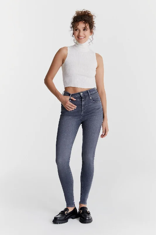 Lisa Ultra High Waist 5 Pocket Jeans Smoke grey