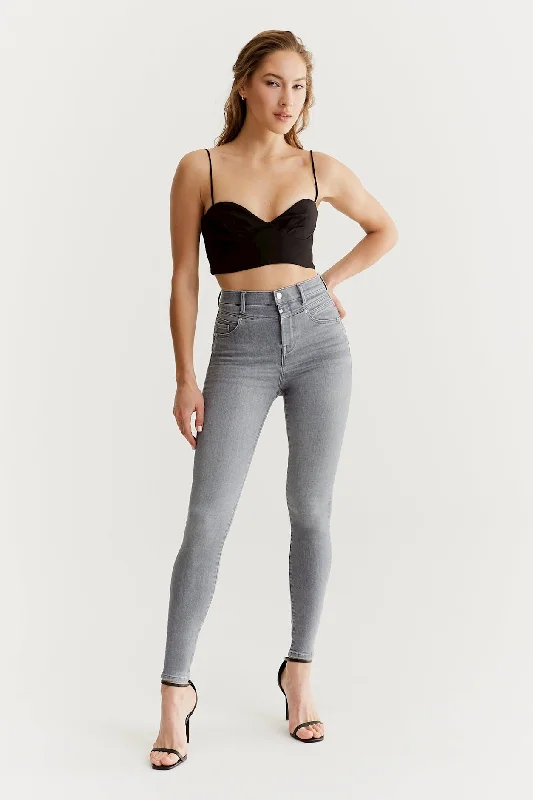 Lisa Ultra High Waist 5 Pocket Jeans Stone Grey