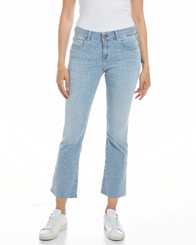 Replay Womens Faaby Flare Crop Jeans - Light Blue