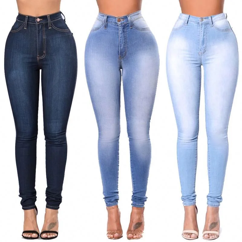 Slim Colombian Skinny High Waist Jeans Tights Pencil Pants Stretch Plus Size europe and america women's pantalon jeans