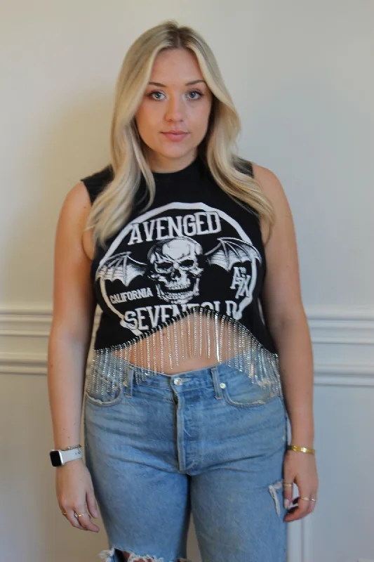 Avenged Sevenfold Rhinestone Fringe Tank