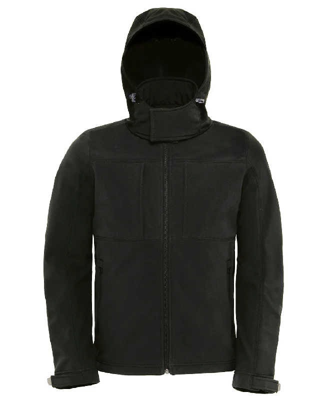 Black - B&C Hooded softshell /men