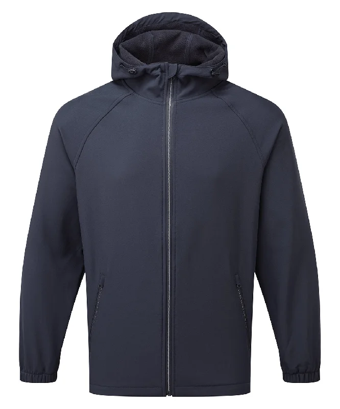 Navy - Hooded 2-layer softshell jacket