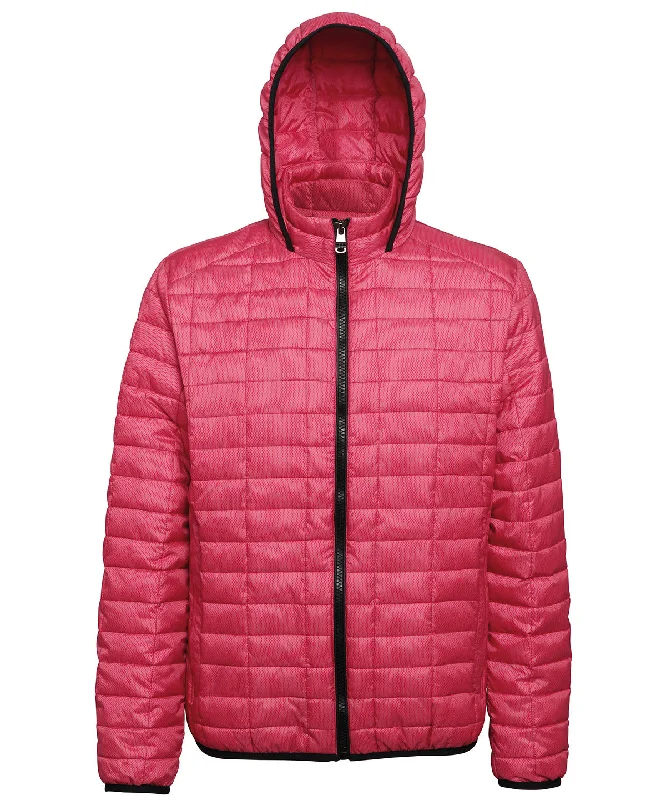 Red - Honeycomb hooded jacket