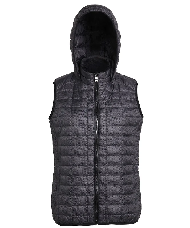 Black - Women's honeycomb hooded gilet