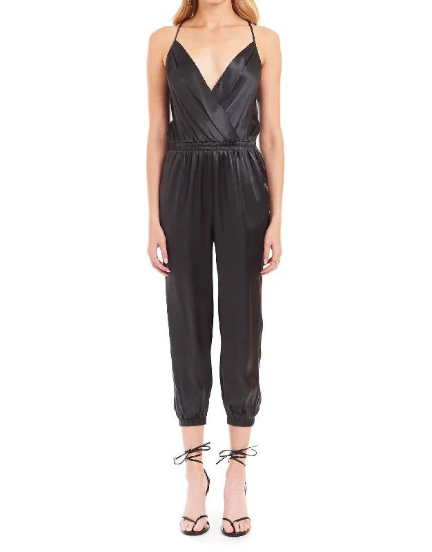 Leah Silk Jumpsuit In Black