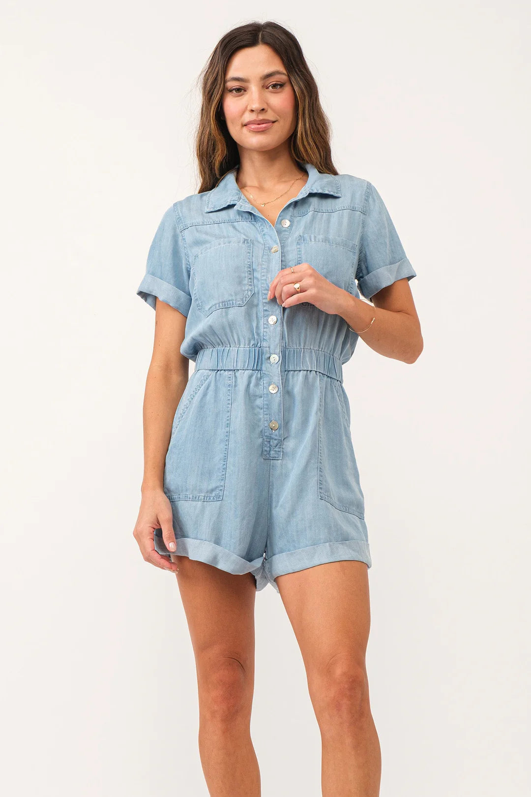 Raddix Romper in Perfect Blue