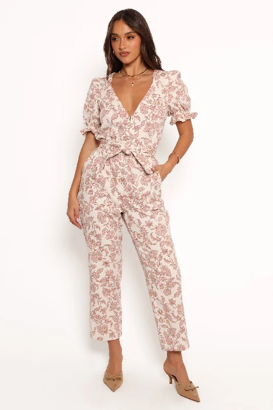 Valerie Jumpsuit - Ivory Tan