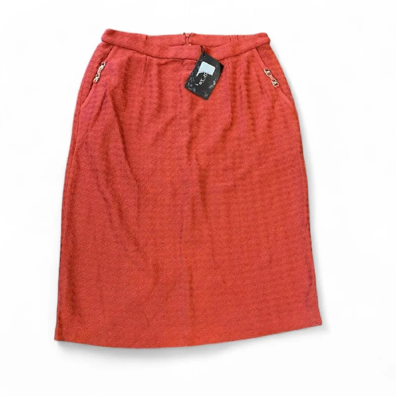 Women's Knit Knee Length Pencil Skirt In Light Coral