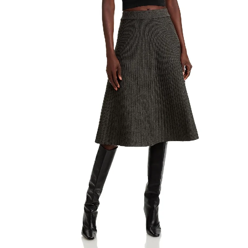 Womens Midi Elastic Waist Midi Skirt