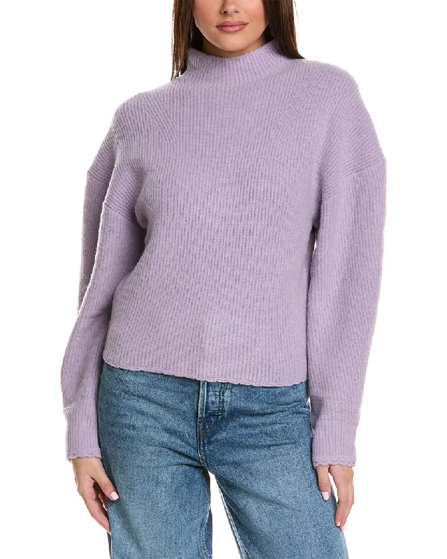 3.1 Phillip Lim Scallop Trim Alpaca & Wool-Blend Top