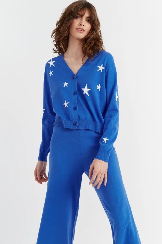 Blue Cotton Star Cardigan