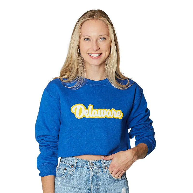 Delaware Cursive Cropped Crewneck