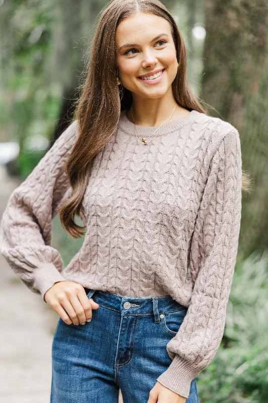 Invest In Cozy Mocha Brown Cable Knit Sweater