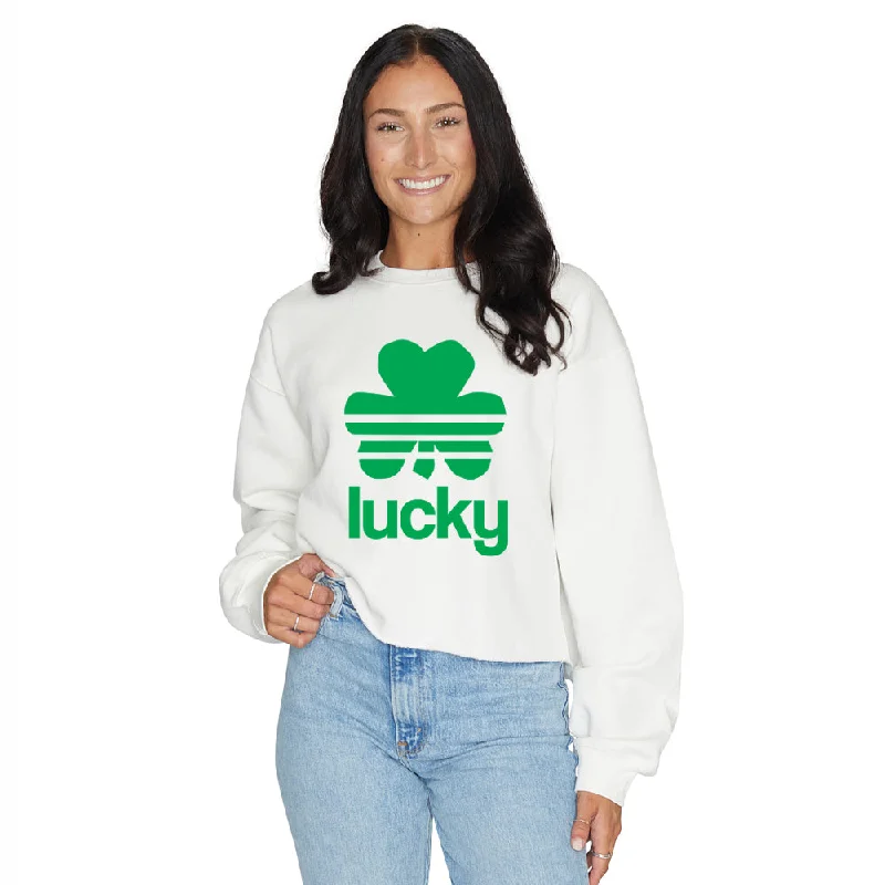 Lucky Shamrock White Crewneck