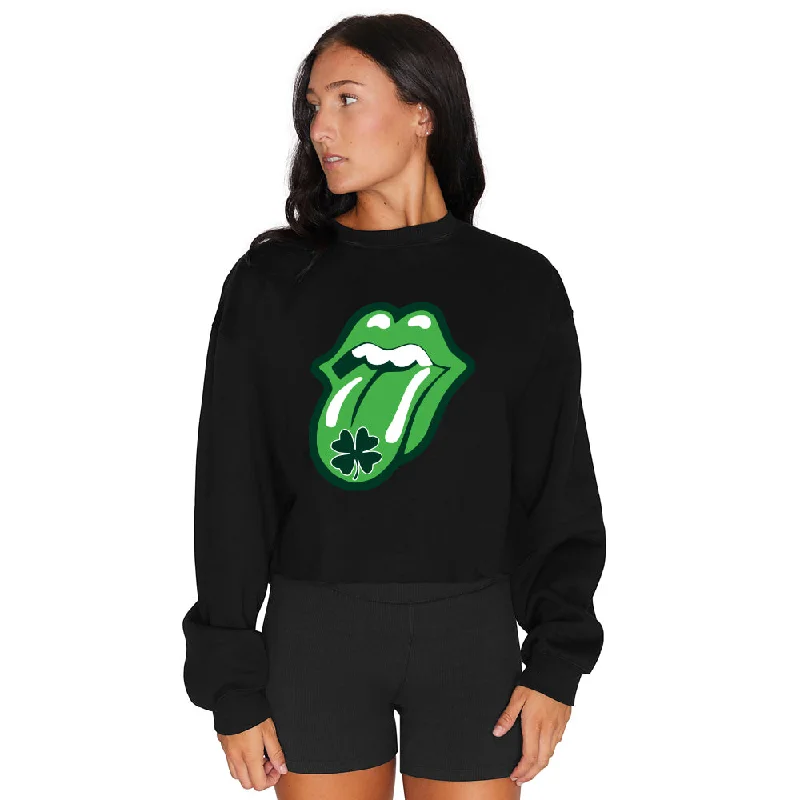 Shamrock Lips Black Crewneck