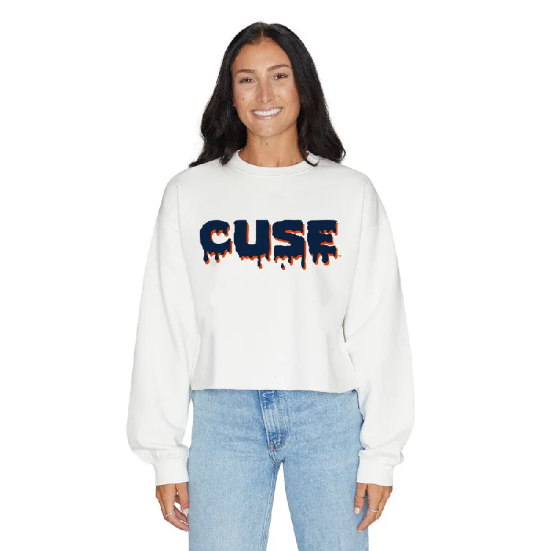 Syracuse Drip Cropped Crewneck